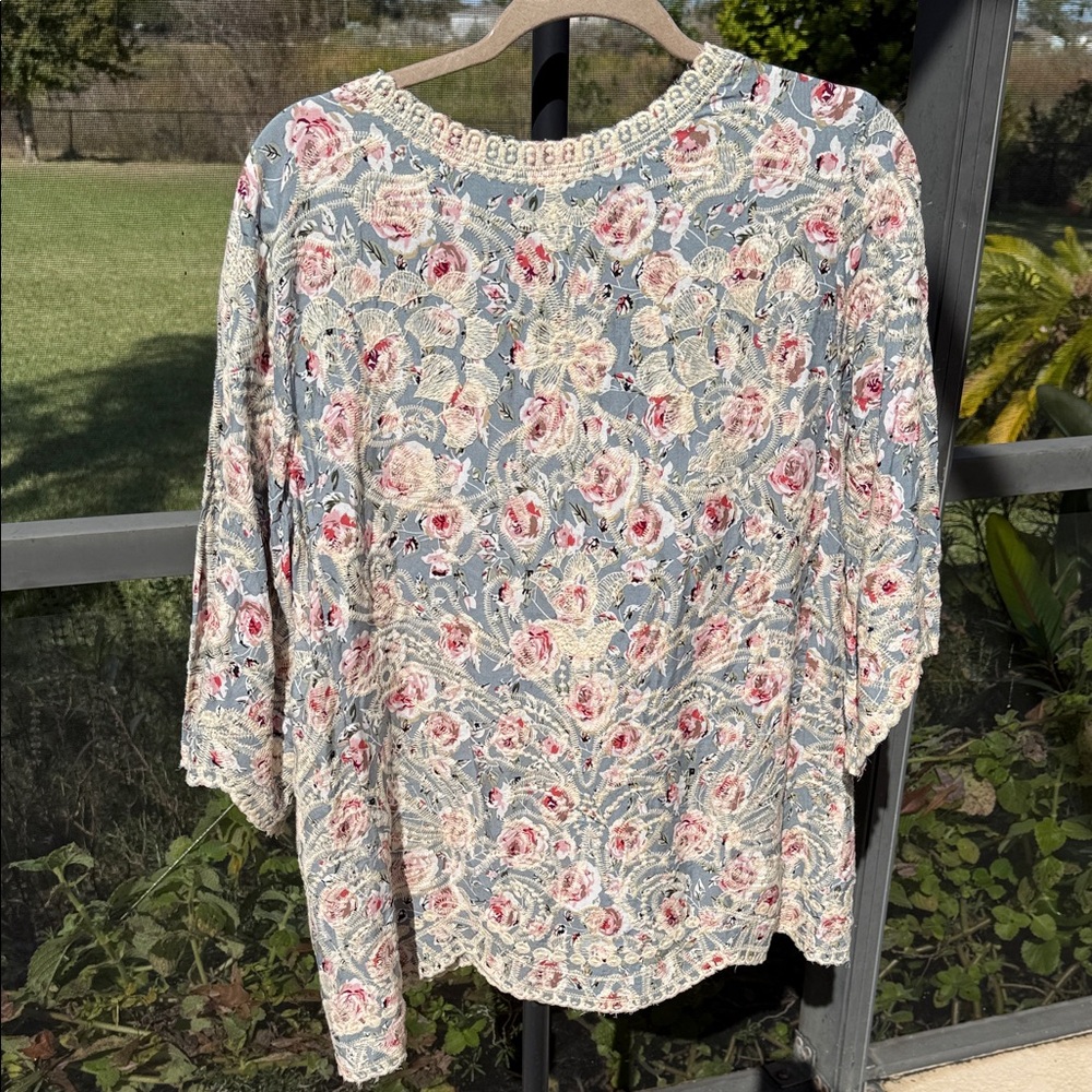 Anthology Solitaire embroidered boho floral cottagecore fairy Blouse - Picture 6 of 7
